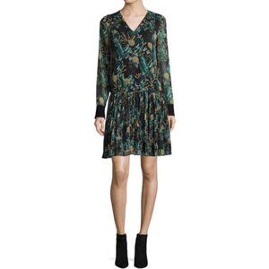 ☆Jason Wu GREY Long-Sleeve Dropped-Waist Floral Chiffon Dress☆